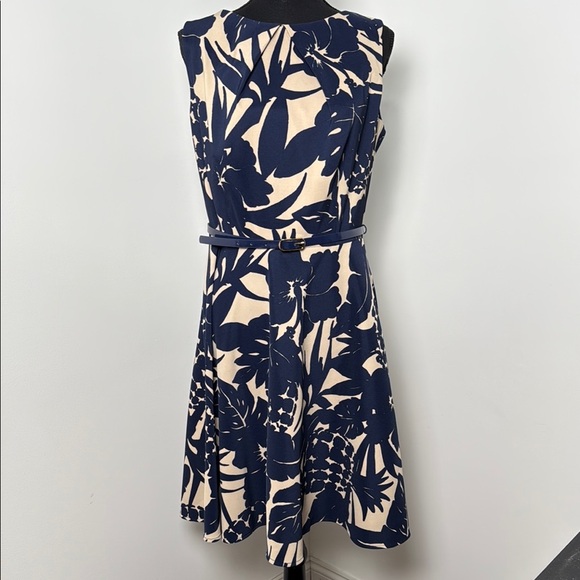 Dress Barn Dresses & Skirts - Dress Barn Women Midi Dress Blue and Cream Sleeveless A-line Office Career